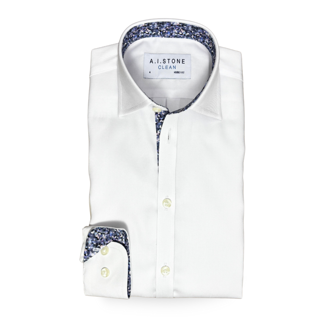 CLEAN Boys Twill NON IRON Cutaway Collar Shirt Long Sleeves Contrast 7