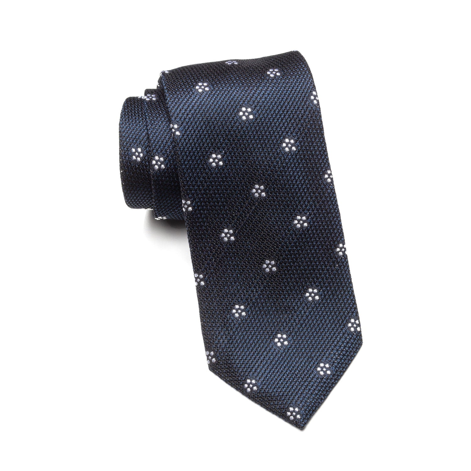 Mens Ledberry Grenadine Tie – Midnight Bloom Dot