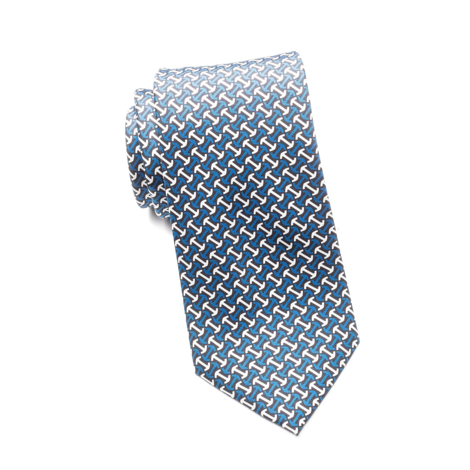 Mens Ledberry Silk Tie – Azure Interlock