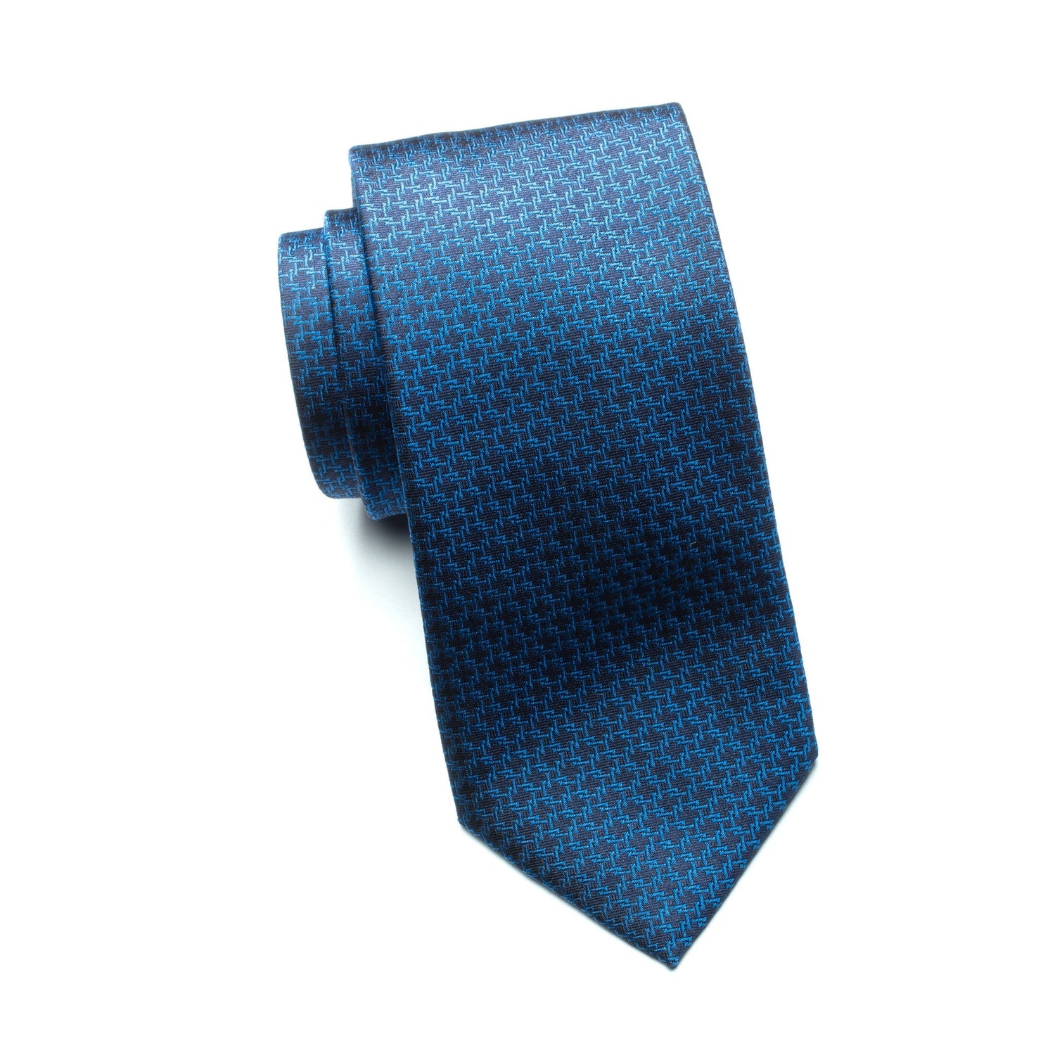 Mens Ledberry Silk Tie – Azure Grid