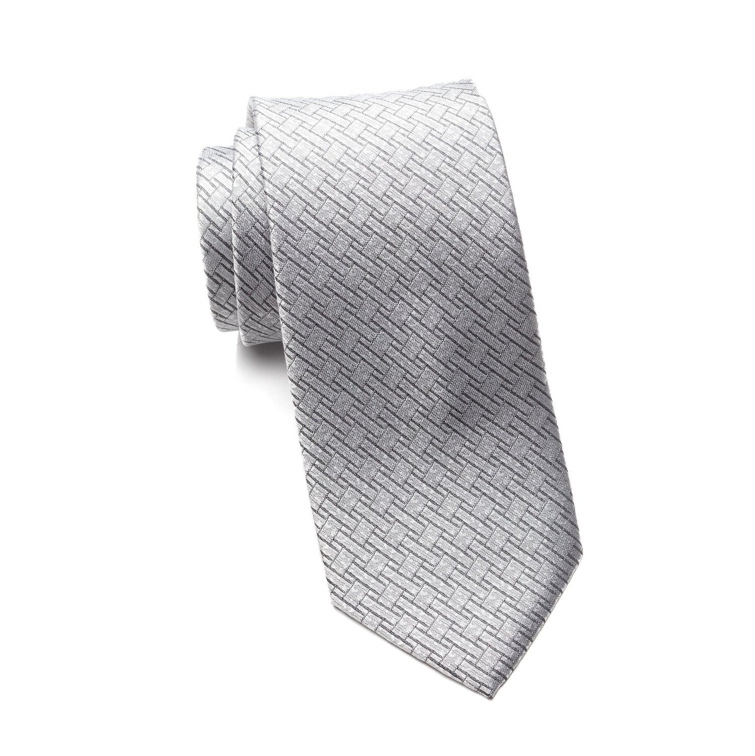 Teens Aurelio & Co Tie – Silver Basketweave