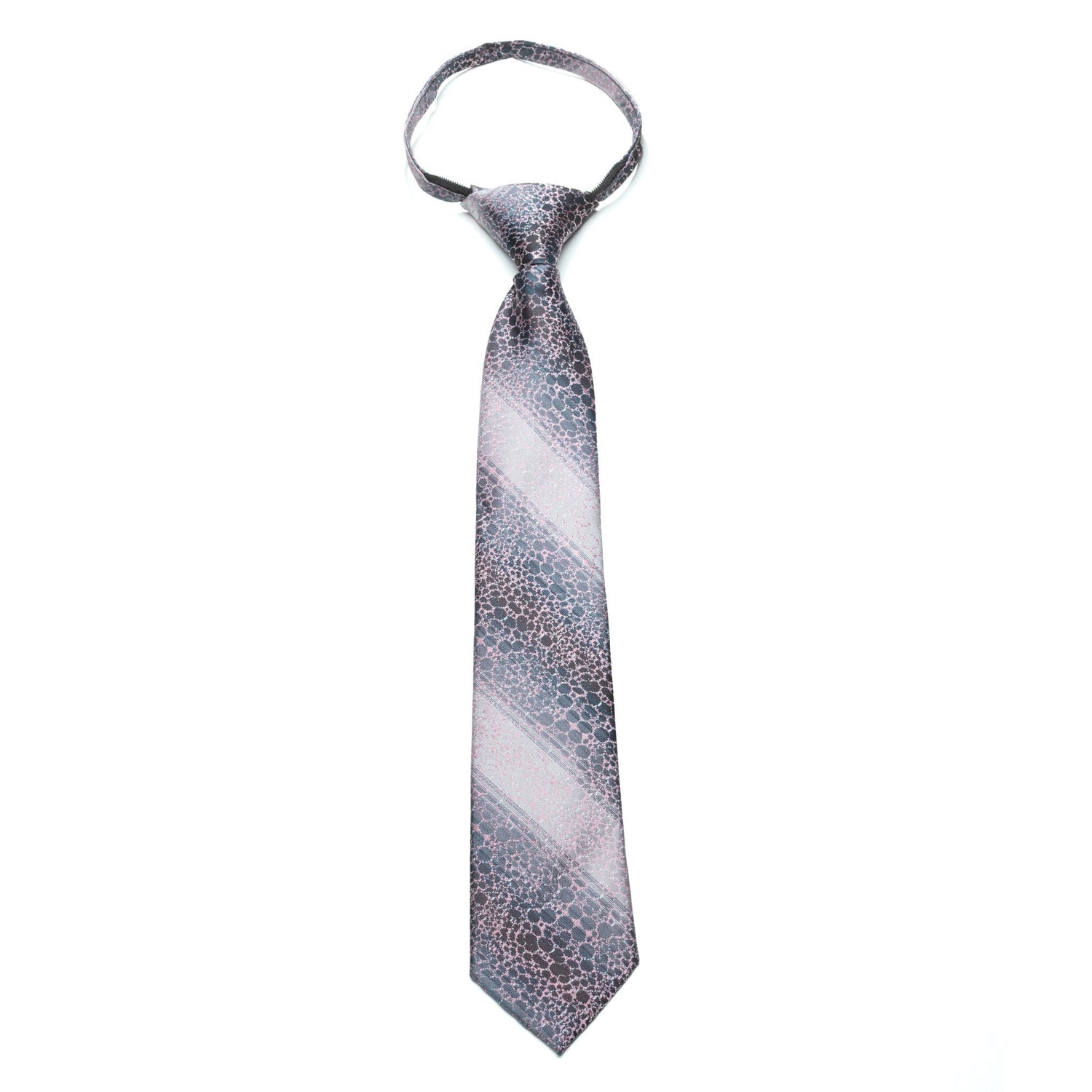 Boys Zipper Tie – Ash Lava Stripe