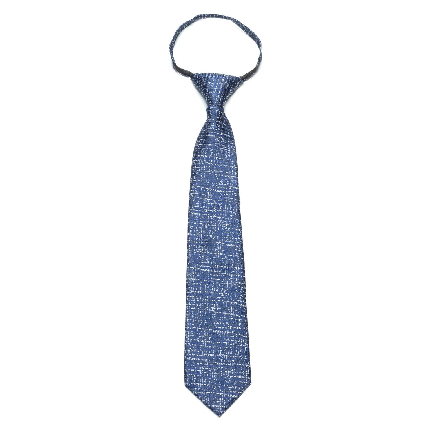Boys Zipper Tie – Denim Grid