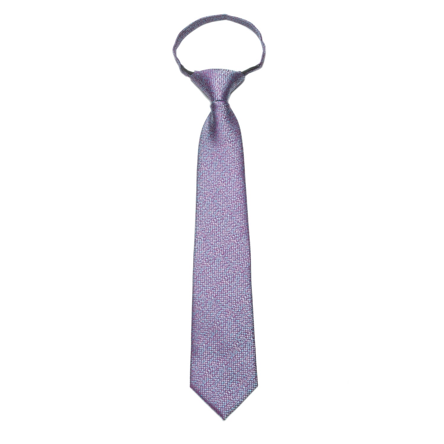 Boys Zipper Tie – Plum Pixel Weave