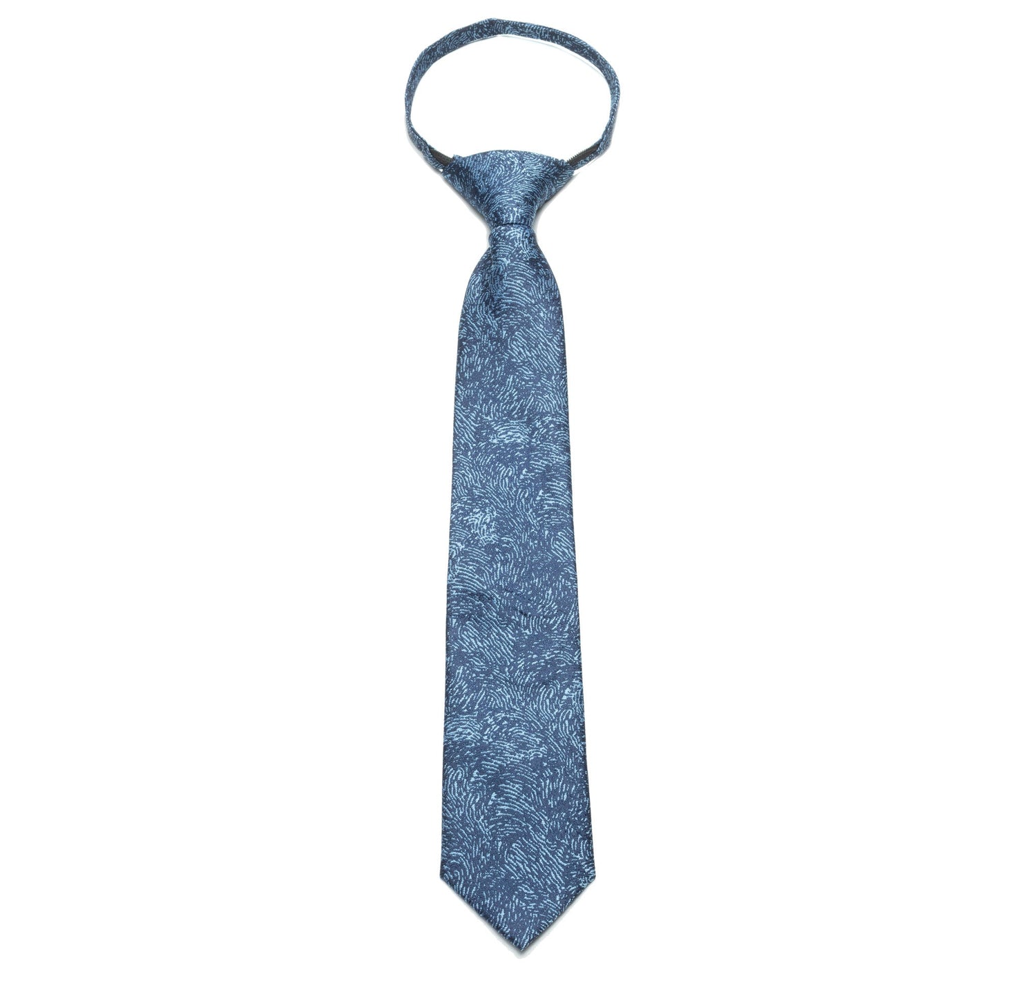 Boys Zipper Tie – Blue Whirl