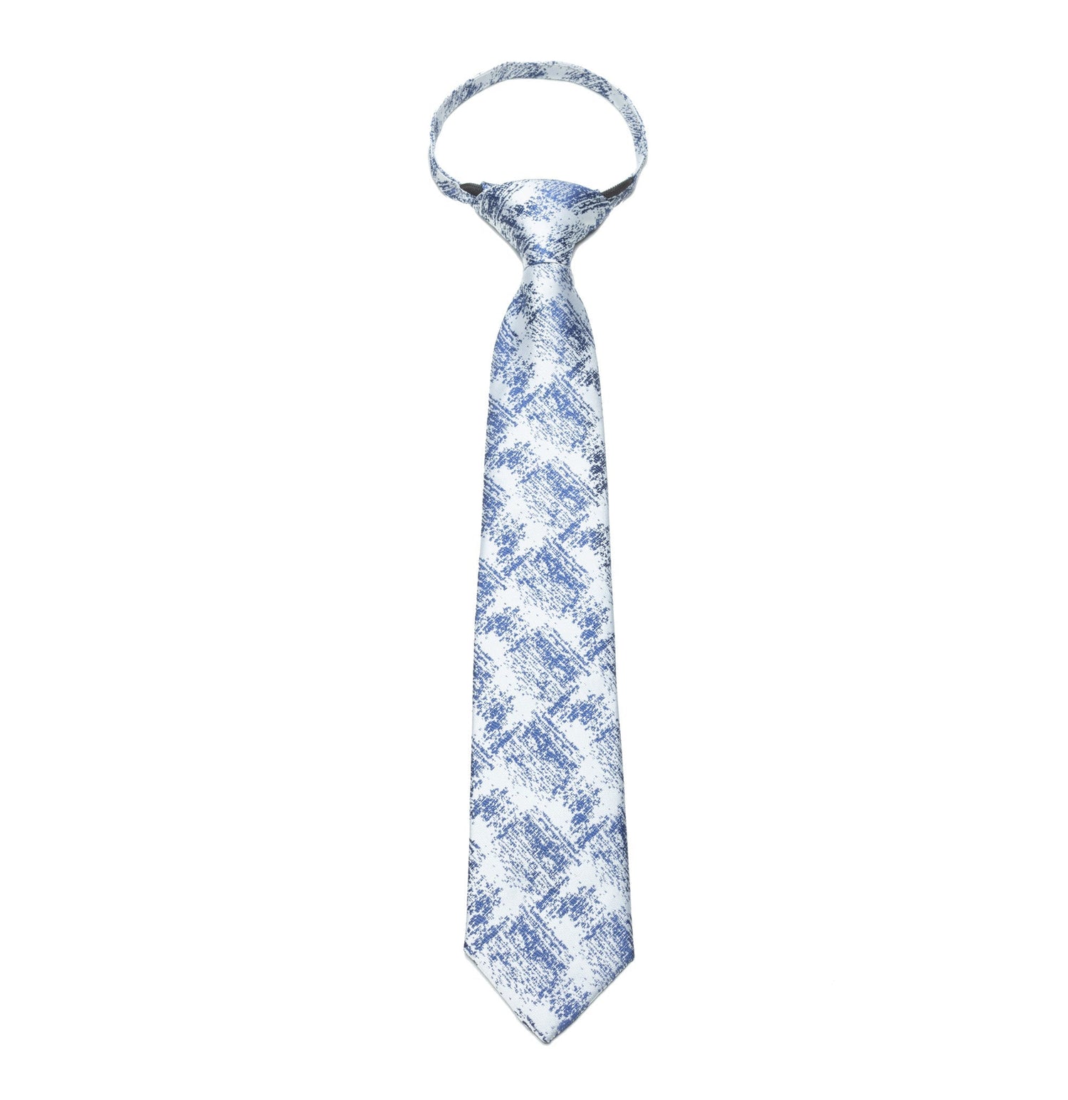 Boys Zipper Tie – Blue Chalk Check