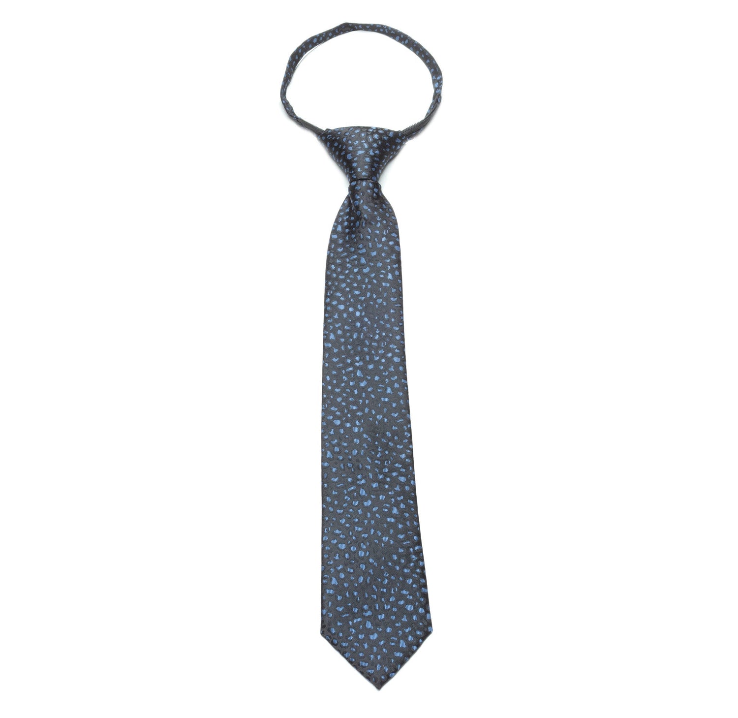 Boys Zipper Tie – Graphite Splash