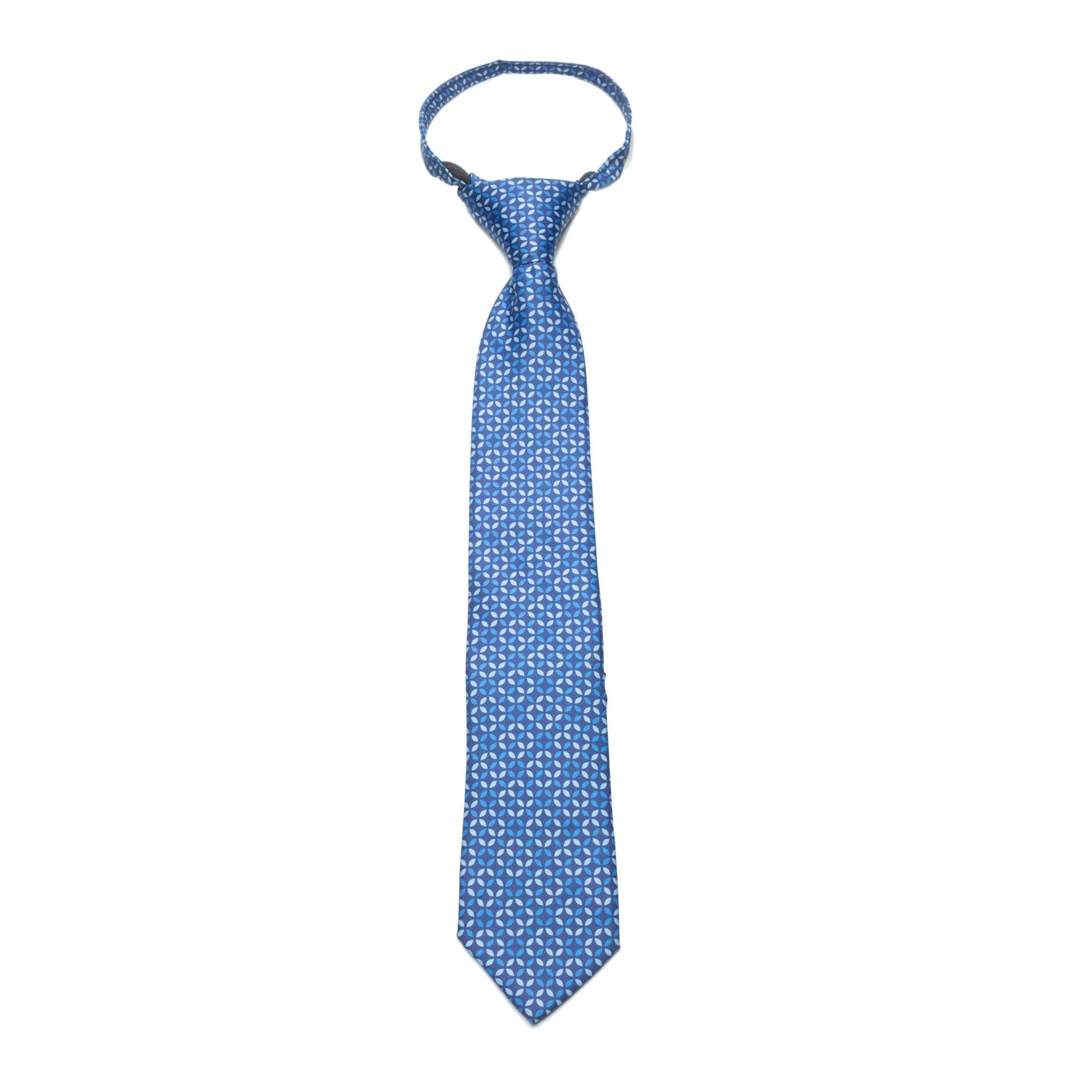 Boys Zipper Tie – Blue Prism Grid