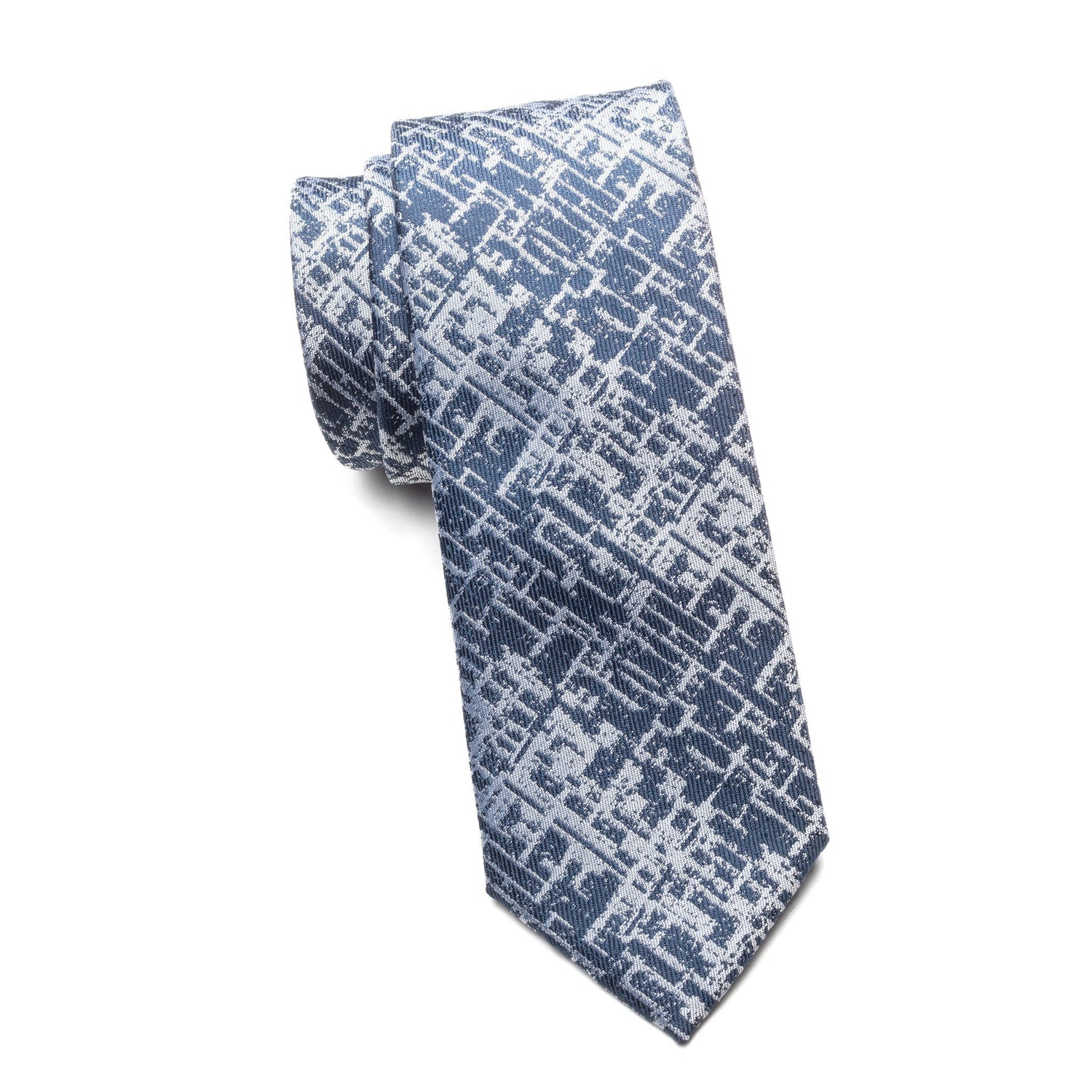 Boys Cache Tie – Denim Grid