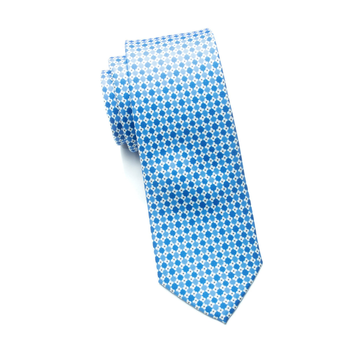 Boys Cache Tie – Blue Petal Dot