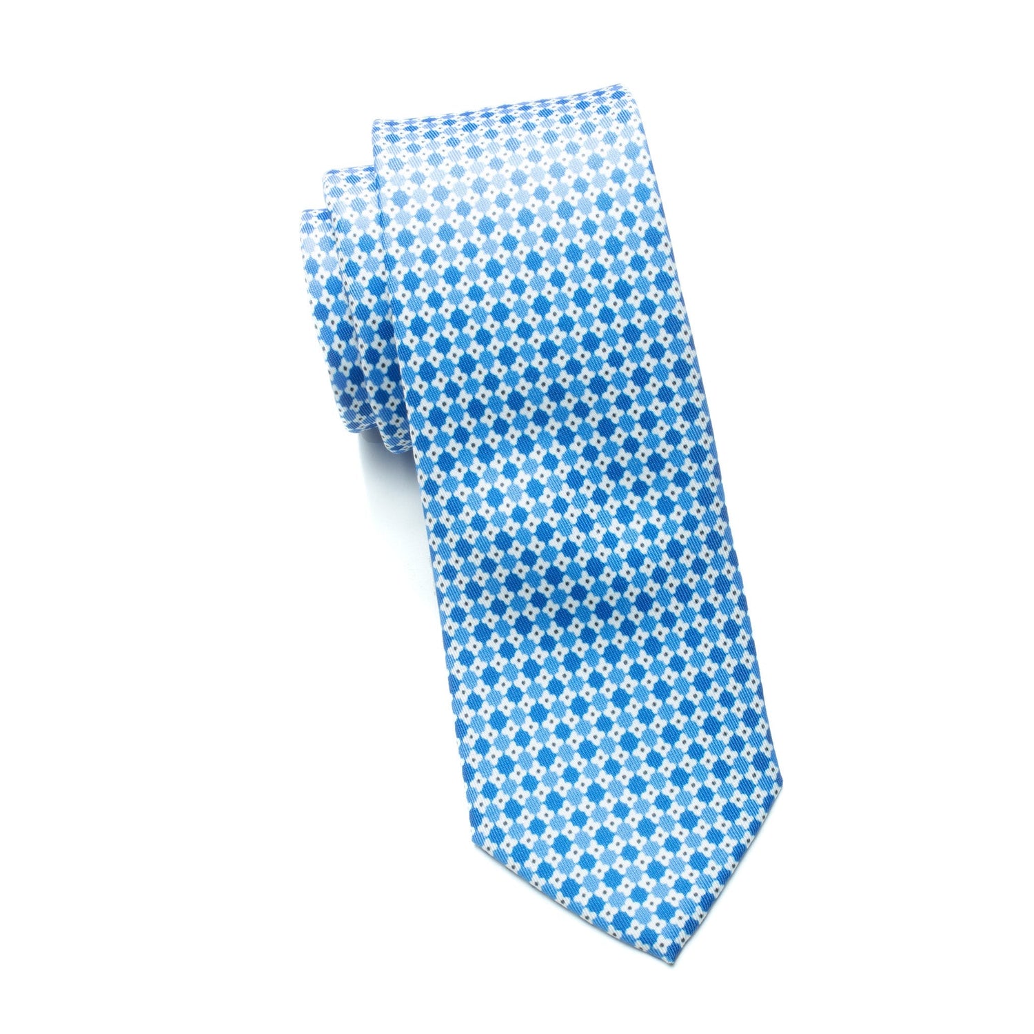 Boys Cache Tie – Blue Petal Dot