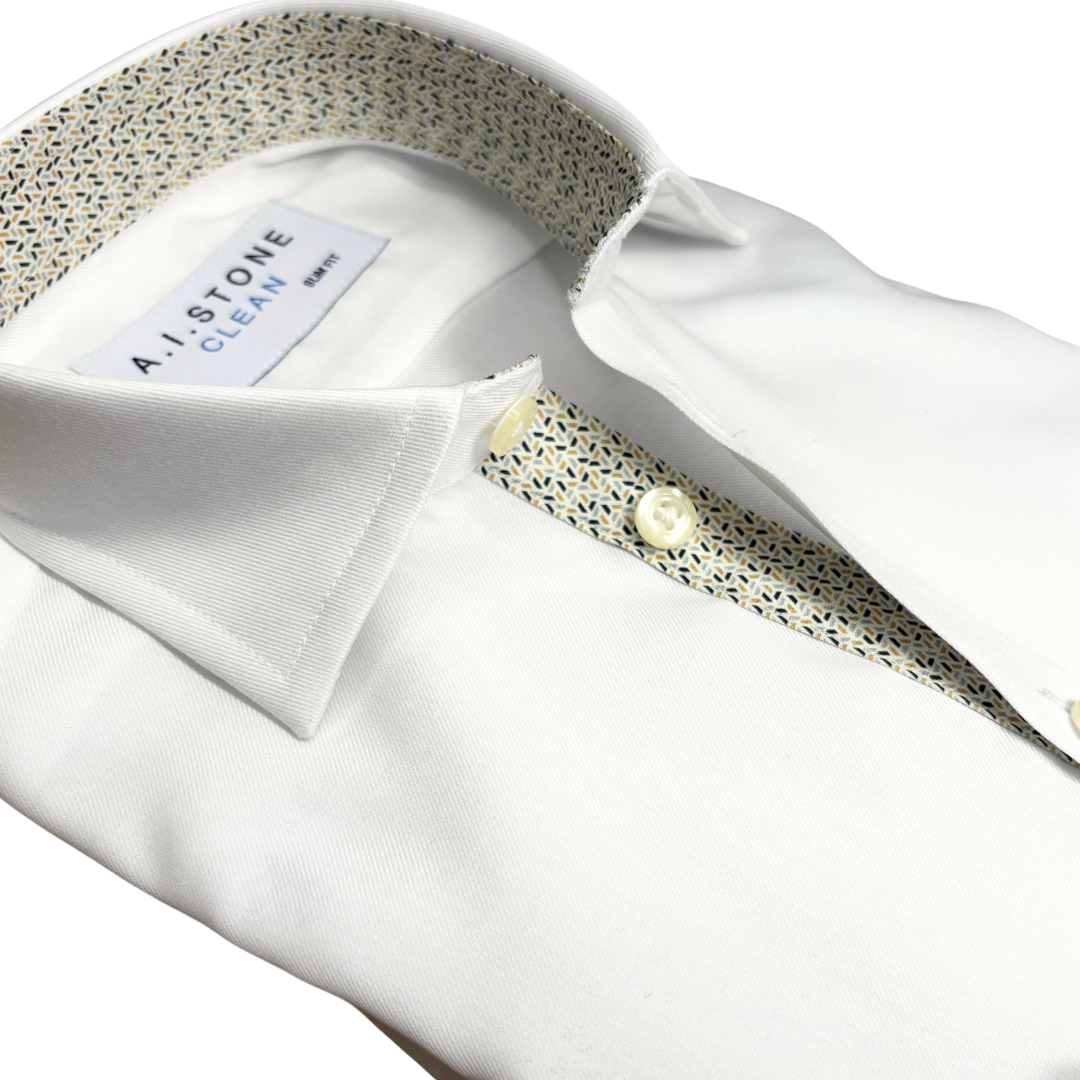 CLEAN Boys Twill NON IRON Cutaway Collar Shirt Long Sleeves Contrast 8