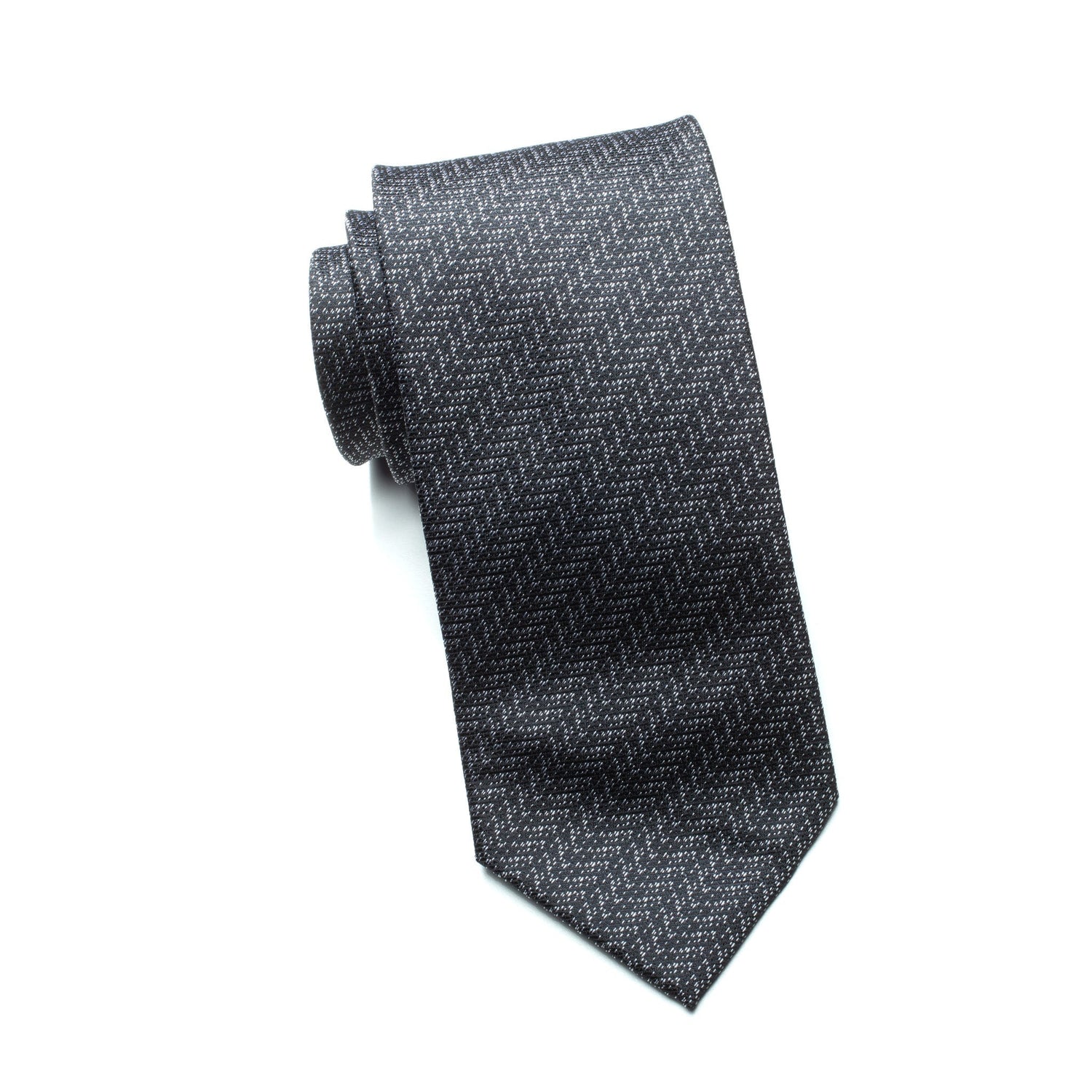 Mens Aurelio & Co Tie – Onyx Herringbone