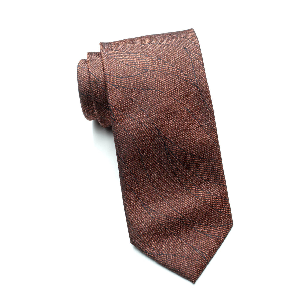 Mens Aurelio & Co Tie – Burnt Umber Leaf