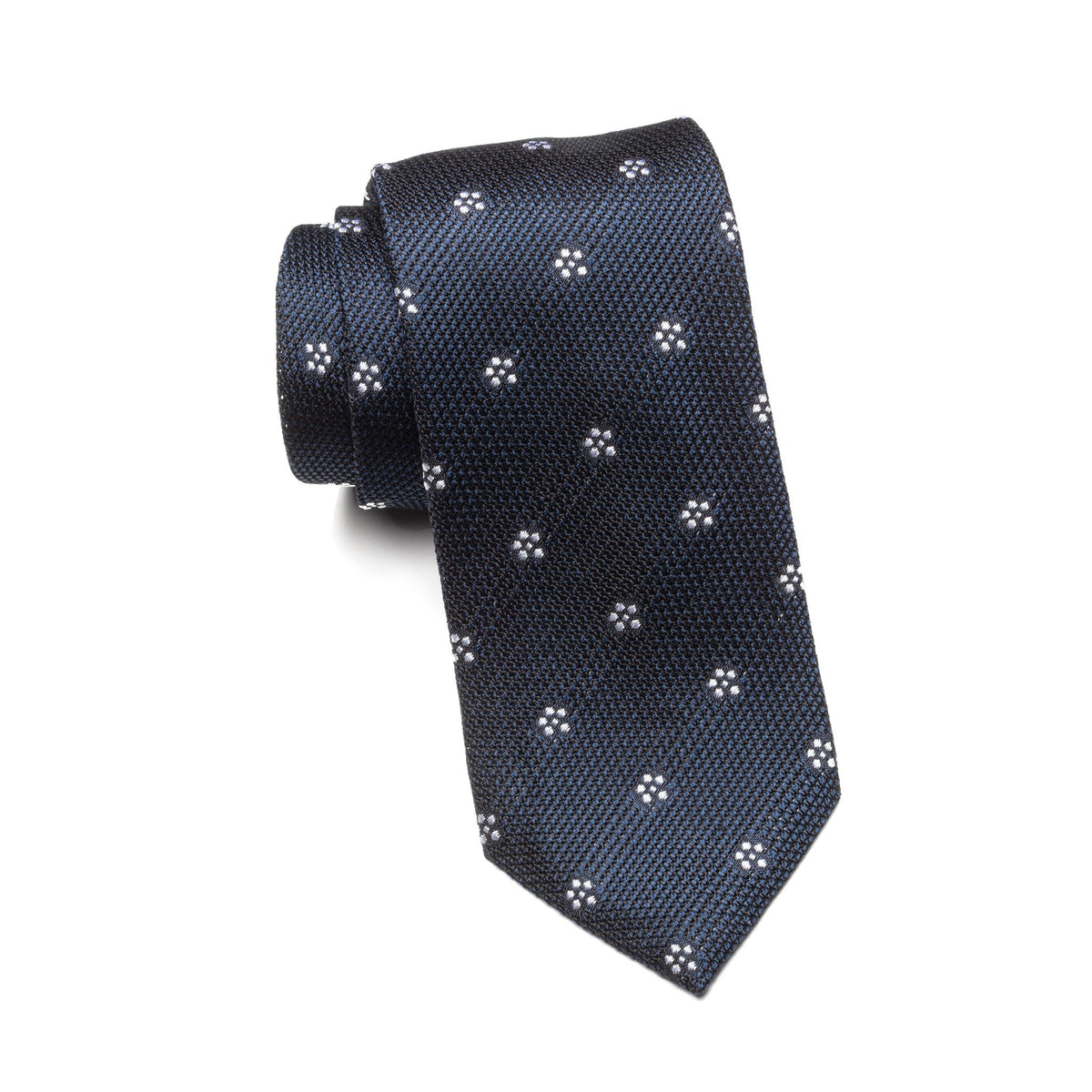 Mens Ledberry Grenadine Tie – Midnight Bloom Dot
