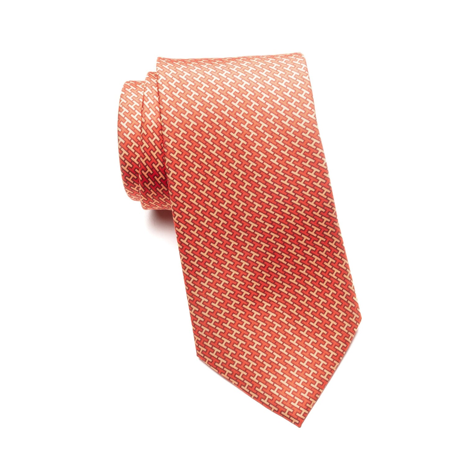 Mens Ledberry Silk Tie – Vermilion Maze