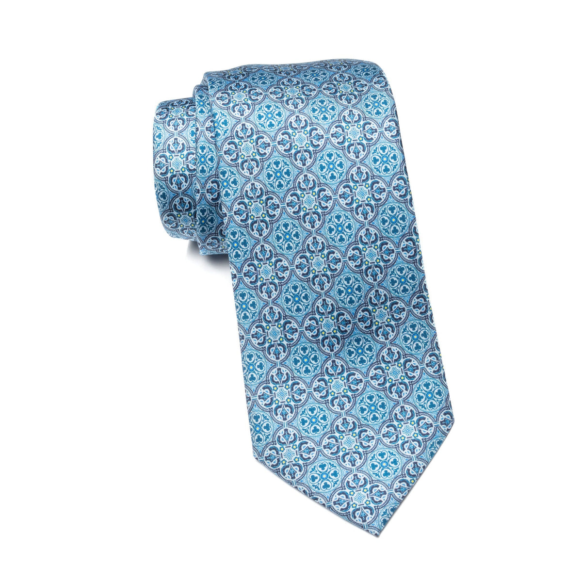 Mens Ledberry Silk Tie – Capri Tile Medallion