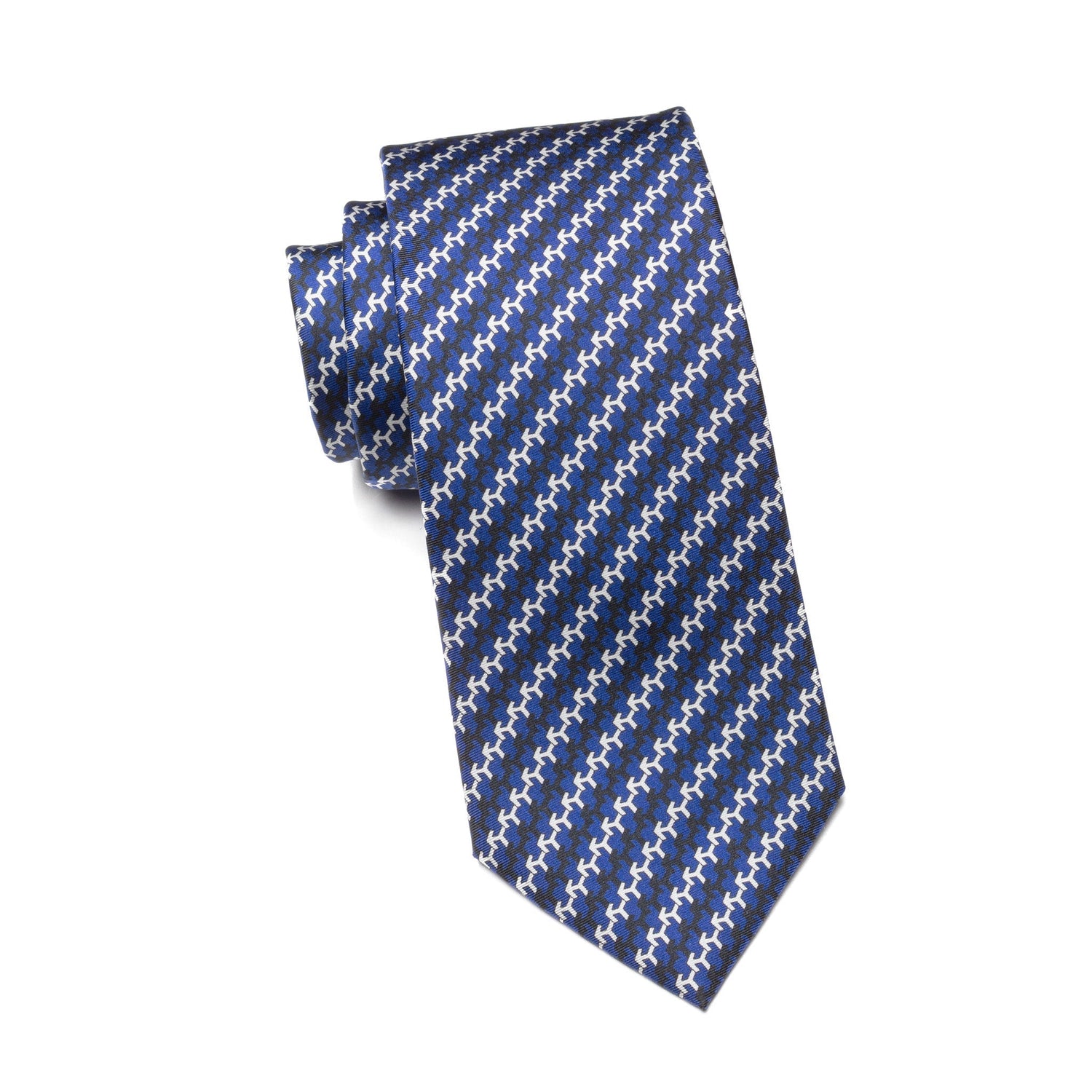 Mens Ledberry Silk Tie – Royal Blue Chevron Link
