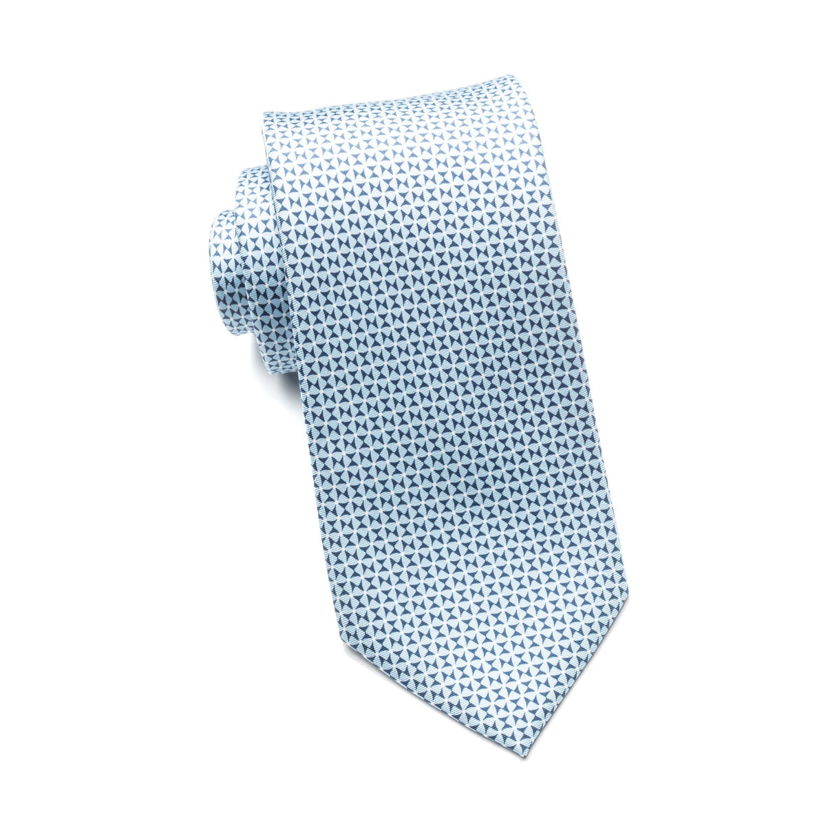 Mens Ledberry Silk Tie – Powder Blue Tri-Geo