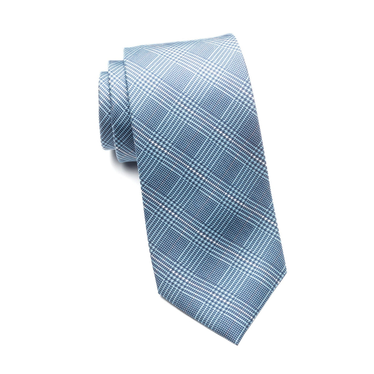 Mens Ledberry Silk Tie – Blue Glen Plaid