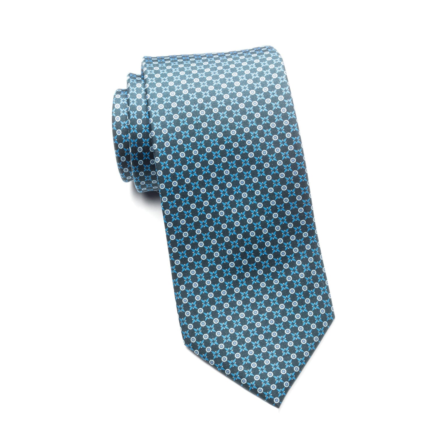 Mens Ledberry Silk Tie – Deep Blue Orbit