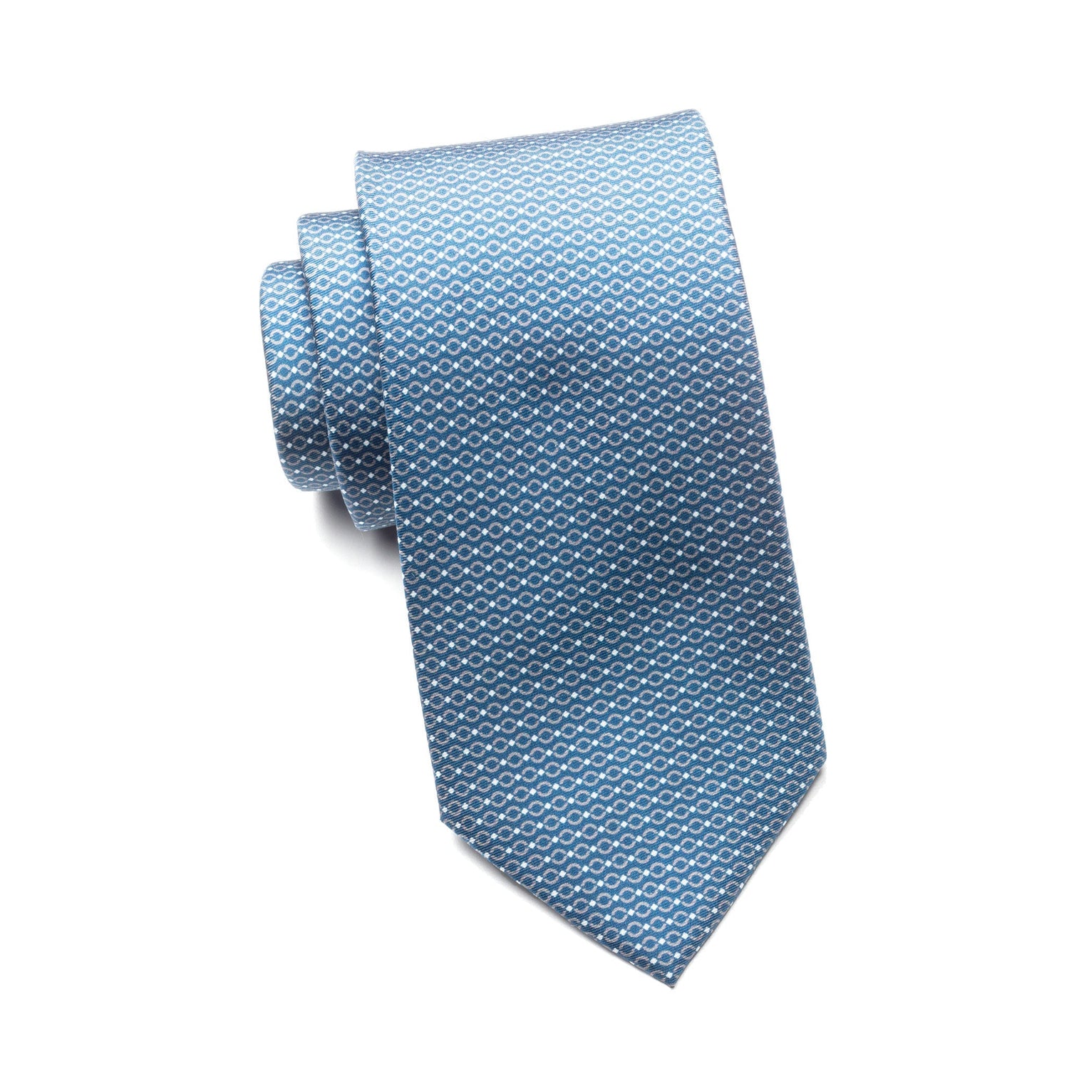 Mens Ledberry Silk Tie – Riviera Circle Grid