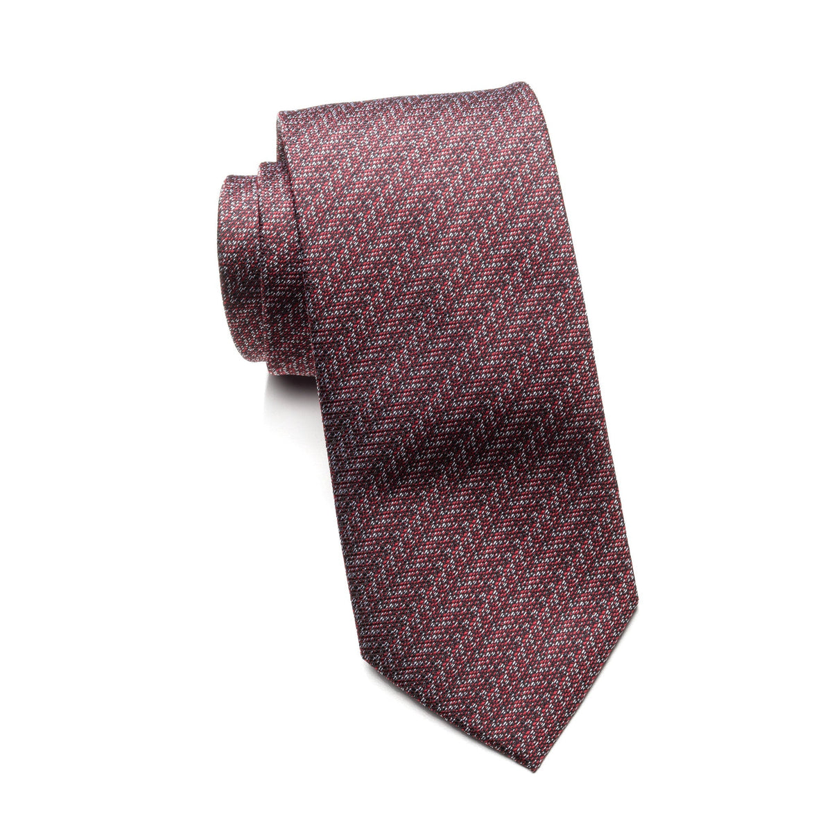 Teens Aurelio & Co Tie – Crimson Herringbone