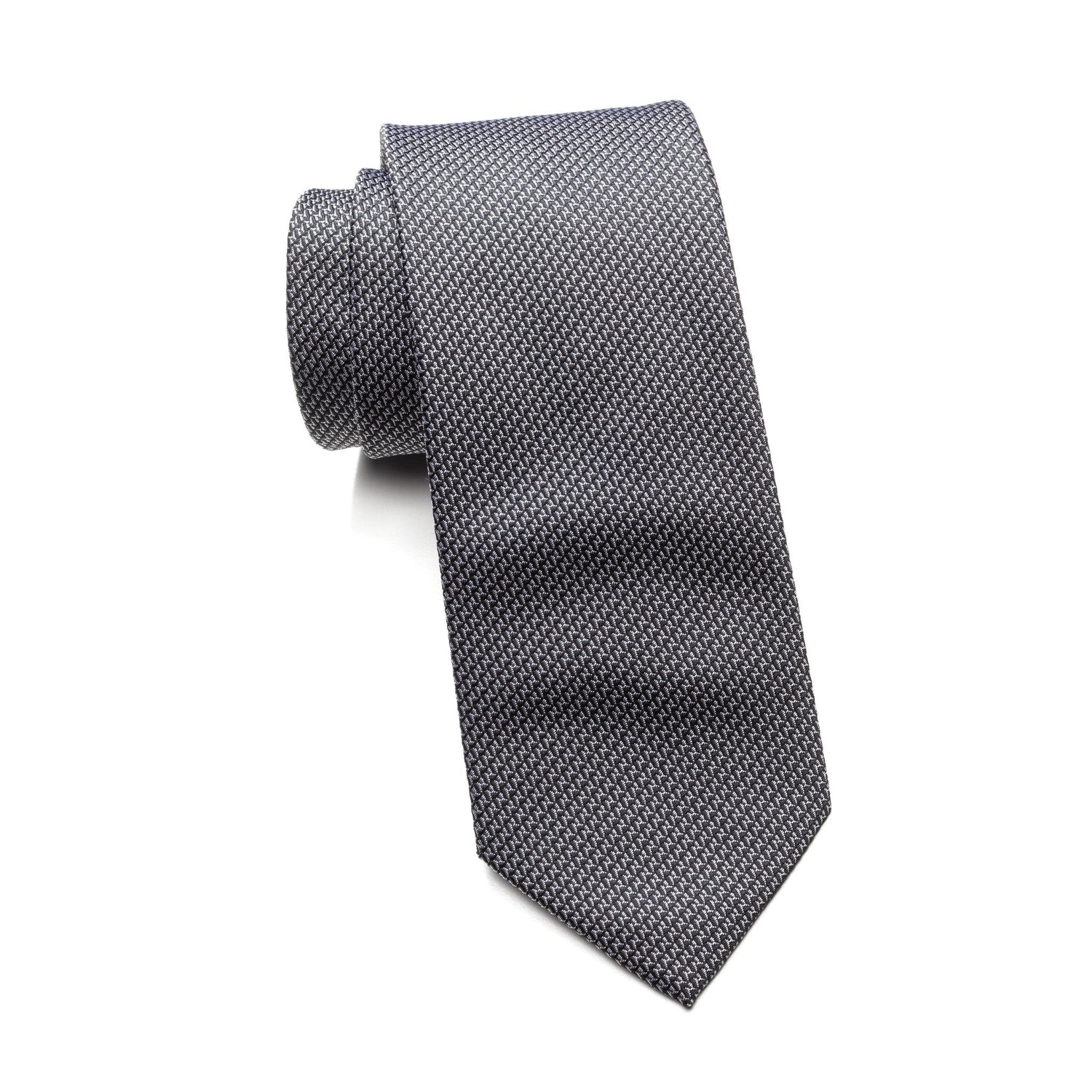 Teens Aurelio & Co Tie – Graphite Check Weave