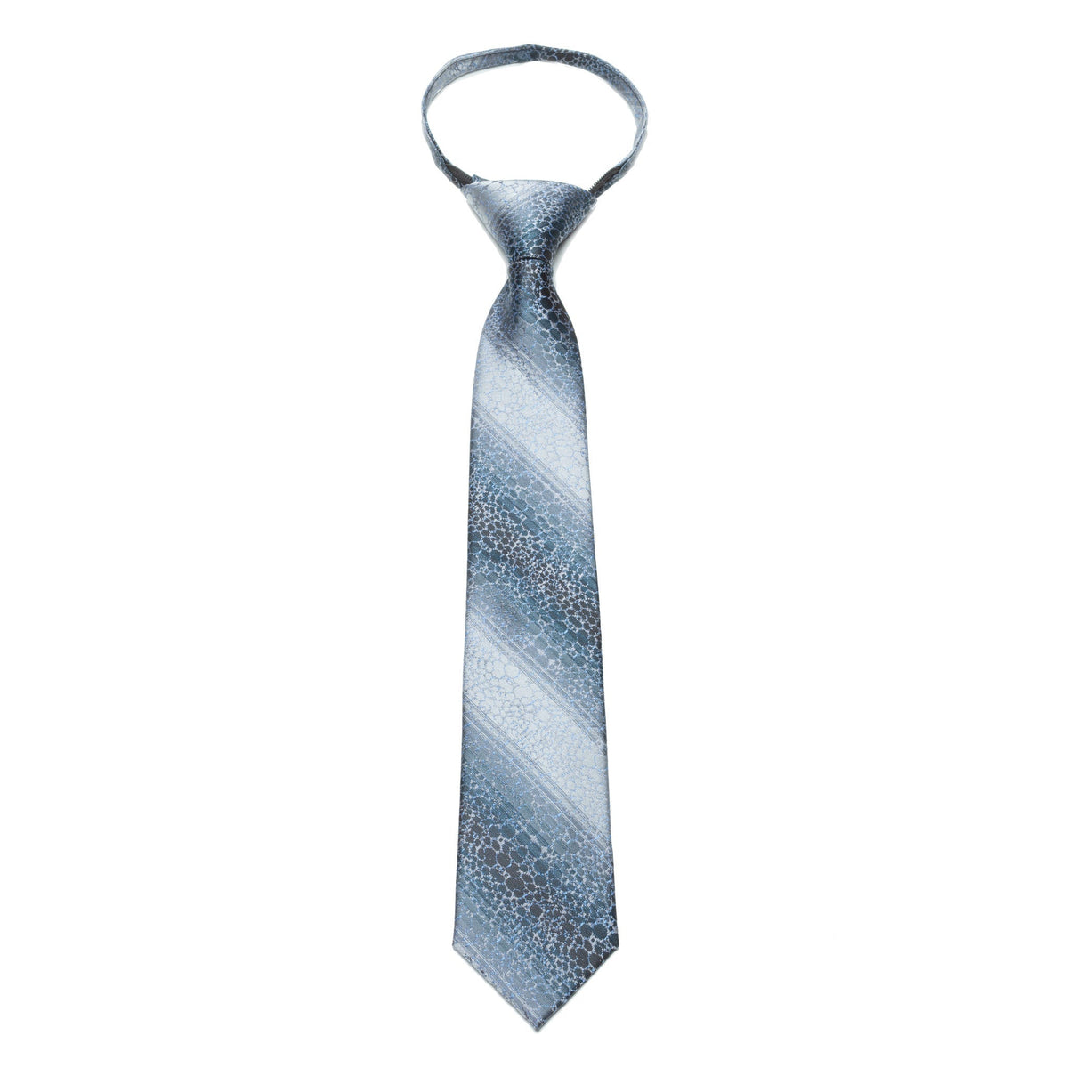 Boys Zipper Tie – Frosted Bubble Stripe