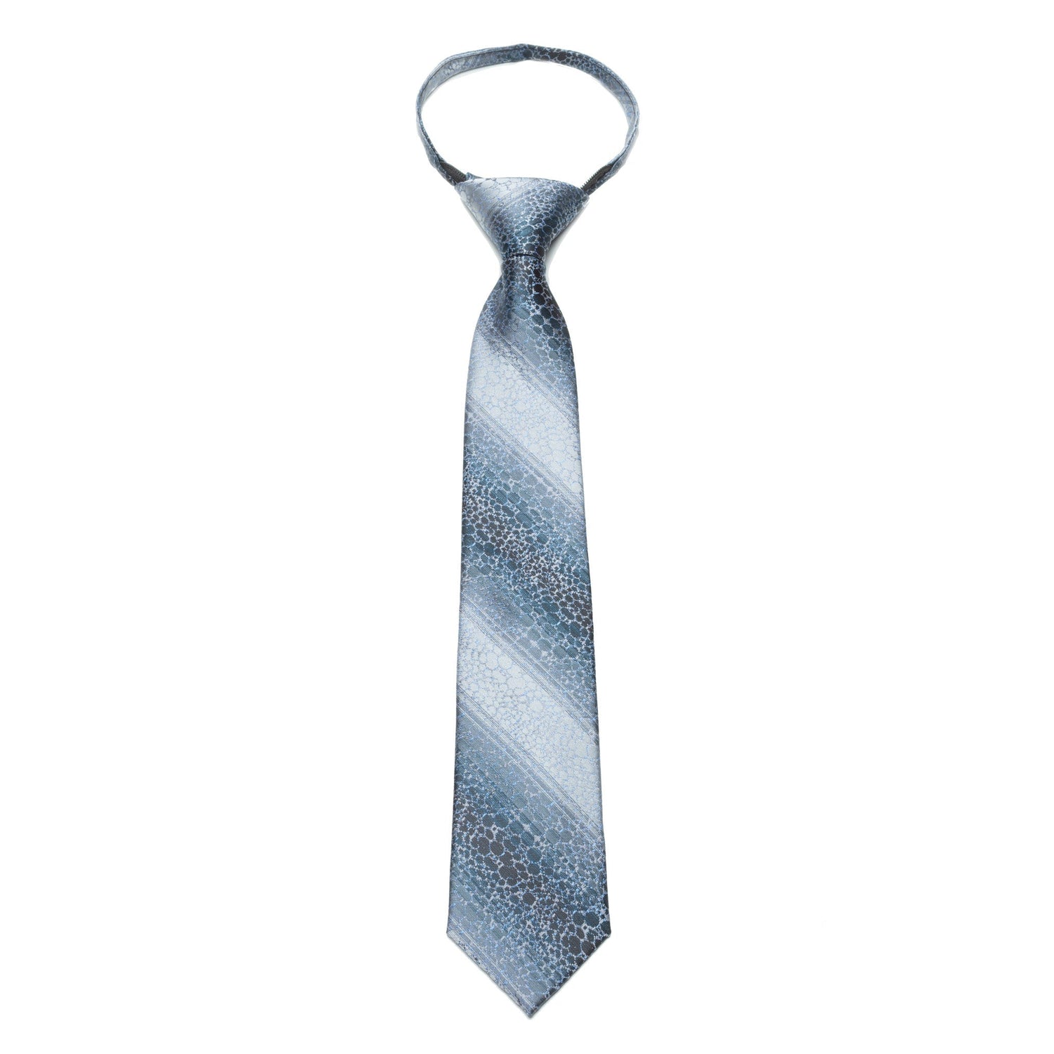 Boys Zipper Tie – Frosted Bubble Stripe
