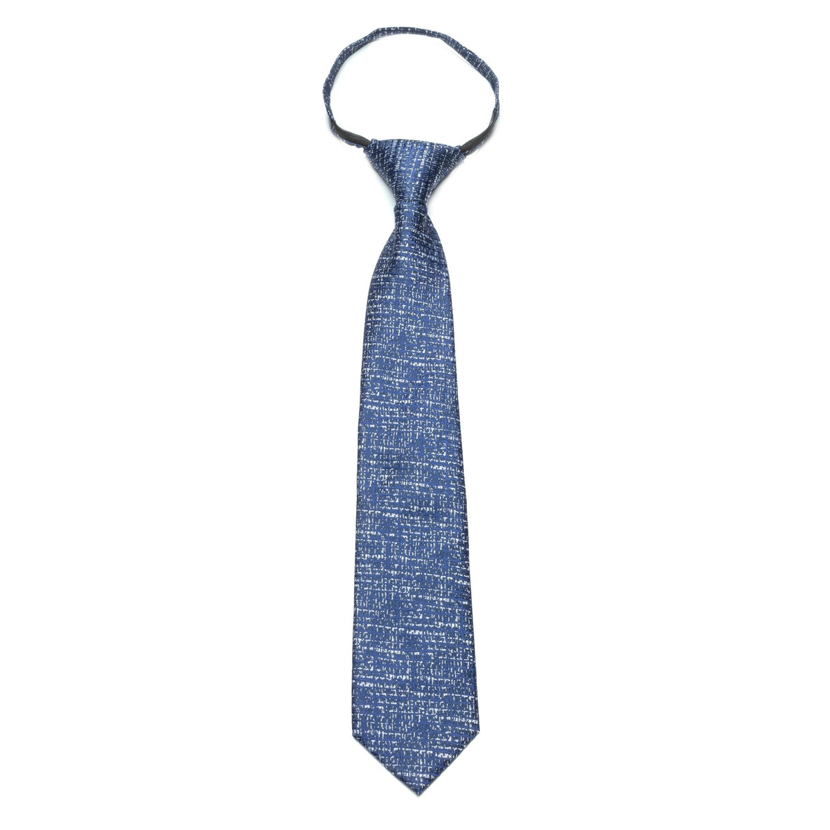 Boys Zipper Tie – Denim Grid