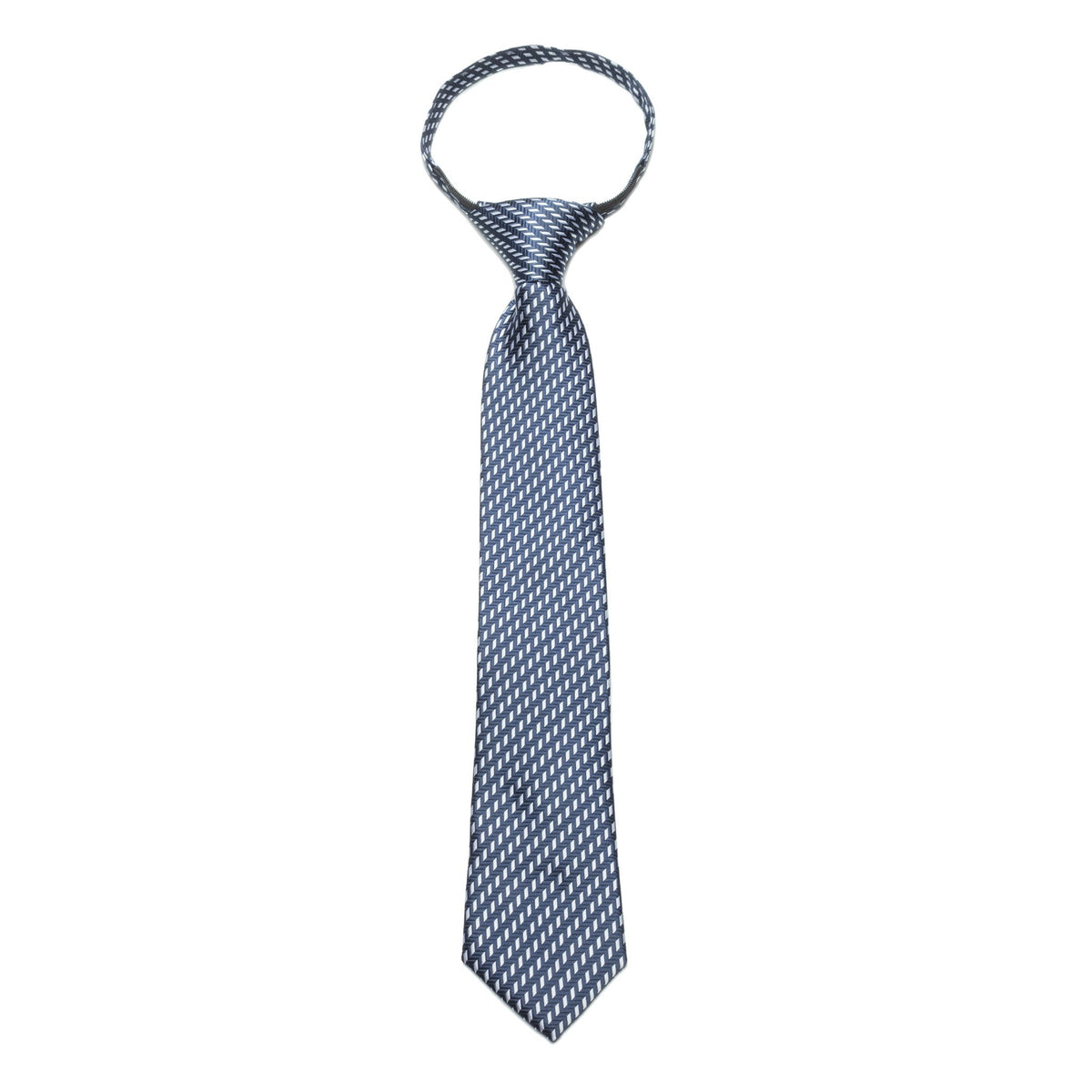 Boys Zipper Tie – Navy Block Dot