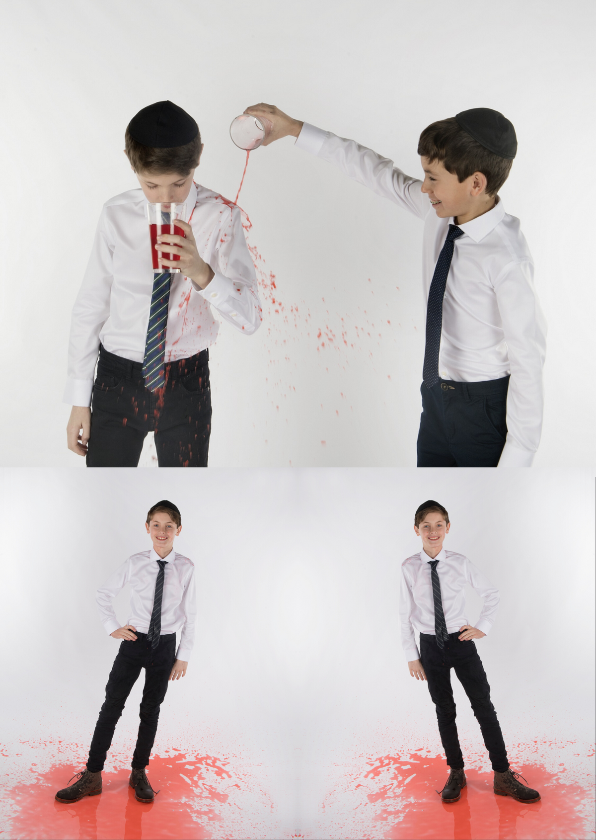 CLEAN Boys Pinpoint NON IRON Cutaway Collar Long Sleeves