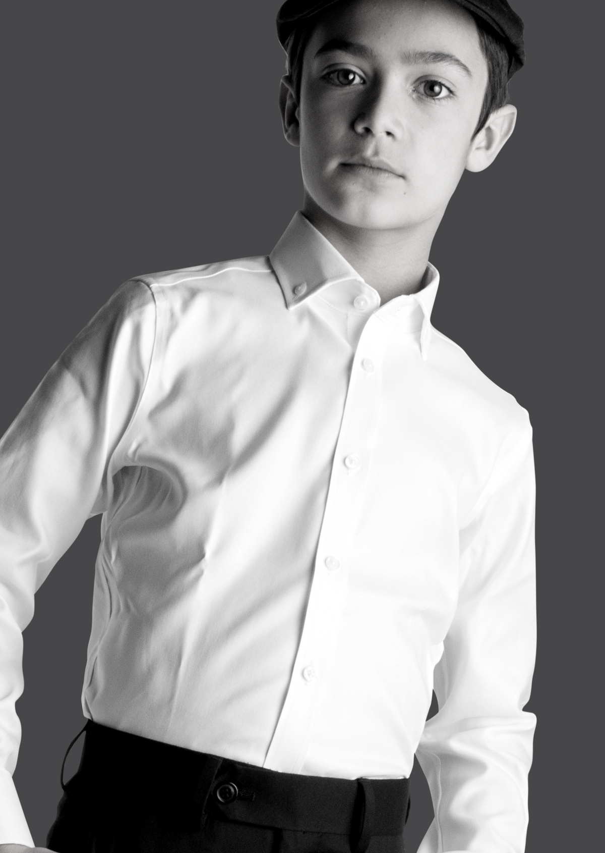 CLEAN Boys Oxford NON IRON Button Collar