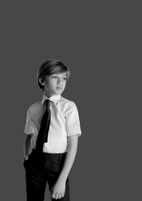 CLEAN Boys Pinpoint NON IRON Cutaway Collar Short Sleeves